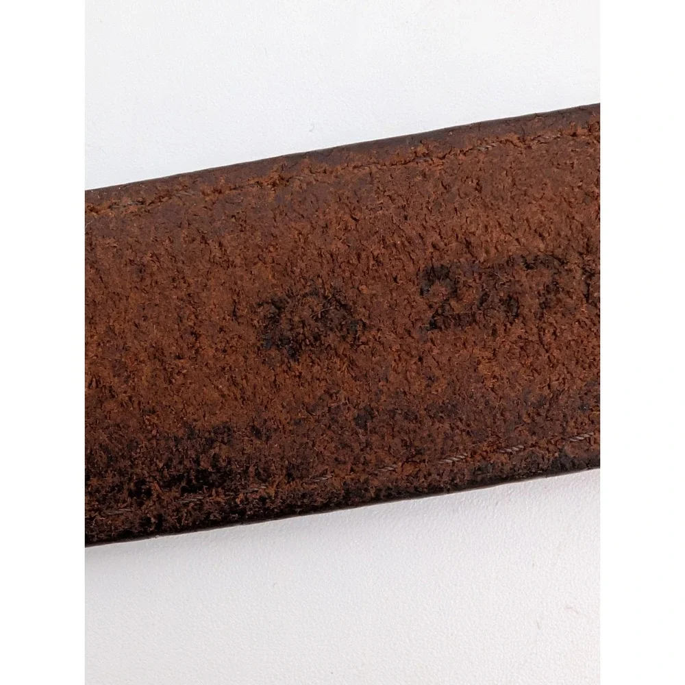 Vintage Justin USA Made Distressed Leather Belt Brown Western Ranch 53 Inches